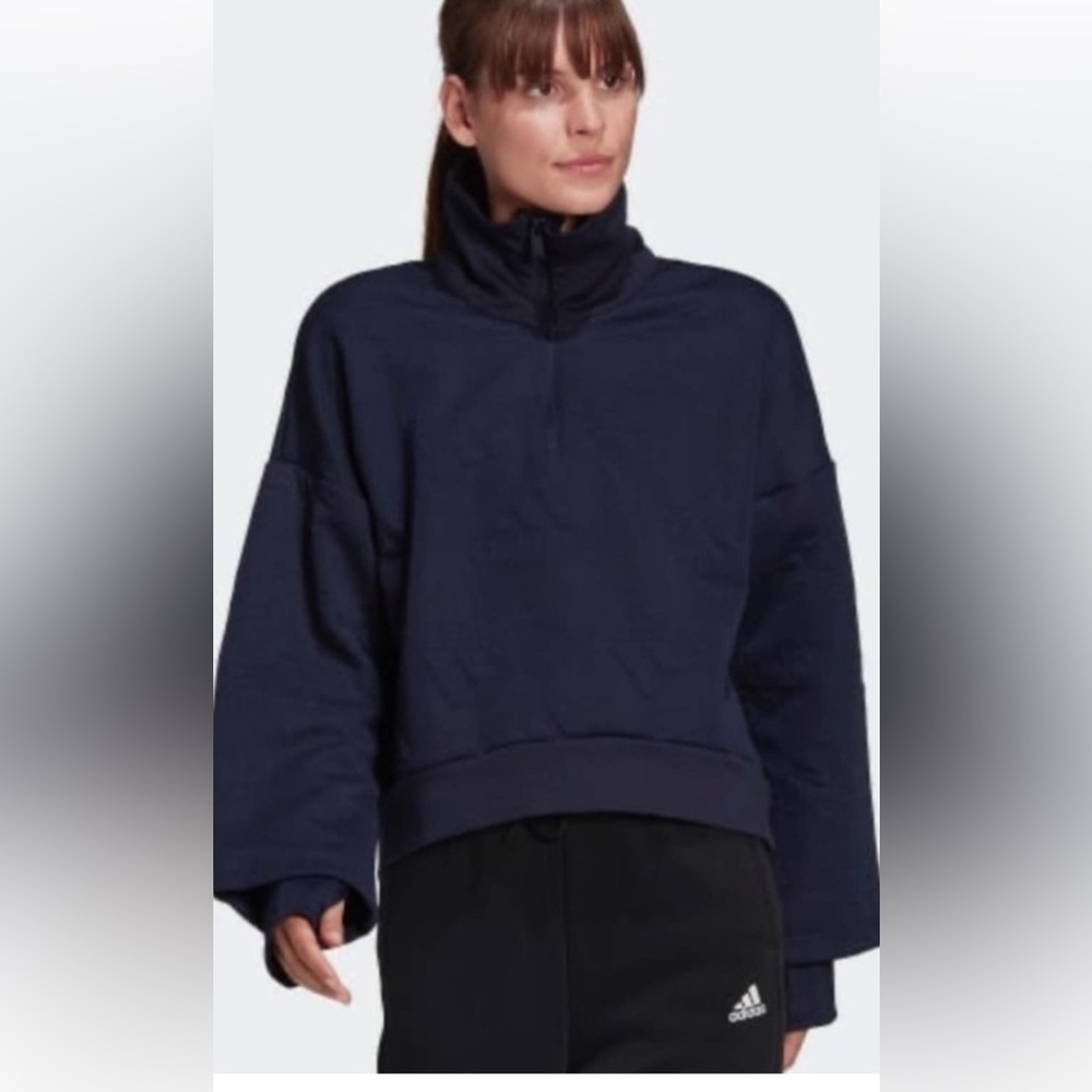 Adidas AEROREADY LOGO JACQUARD HALF-ZIP SWEATSHIRT